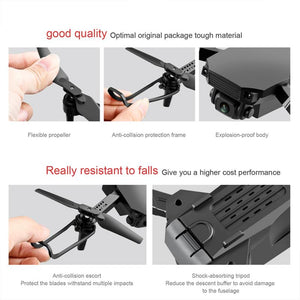 Dual camera foldable height keeping drone